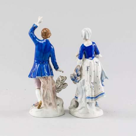 Romantic Couple. Sitzendorf. Polychrome painting Rococo 20th century - photo 4