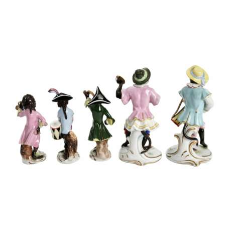 Groupe en porcelaine Monkey Orchestra. Porcelaine Rococo 20th century - photo 3