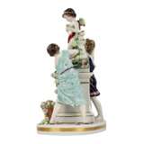 Porcelain group Young people with Cupid. Porcelain Romanticism 20th century - photo 4
