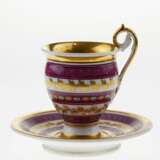 French porcelain teacup and saucer. Gilding Eclecticism At the turn of 19th -20th century - photo 1
