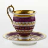 French porcelain teacup and saucer. Gilding Eclecticism At the turn of 19th -20th century - photo 2