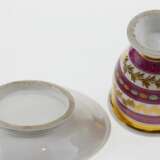 French porcelain teacup and saucer. Gilding Eclecticism At the turn of 19th -20th century - photo 5