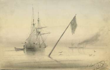 LAGORIO, LEV (1826-1905) Sailing Boat , signed and dated "853 g./22 Okt.".