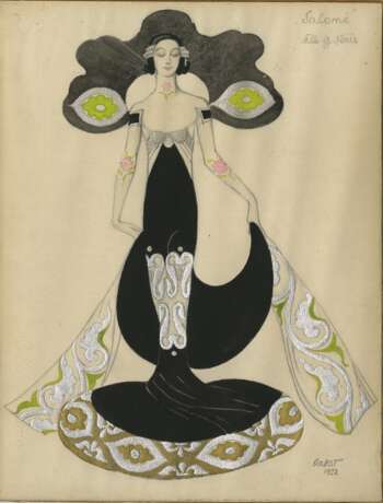 BAKST, LÉON (1866-1924) Salome , signed, inscribed “Mlle g. Neris”, titled and dated 1922. - Foto 1