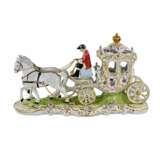 Romantic porcelain composition Carriage. Dresden. 20th century. Porcelain Hand Painted Gilding 20th century - photo 2