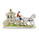Romantic porcelain composition Carriage. Dresden. 20th century. Porcelain Hand Painted Gilding 20th century - photo 4
