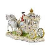 Romantic porcelain composition Carriage. Dresden. 20th century. Porcelain Hand Painted Gilding 20th century - photo 6
