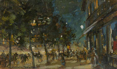 KOROVIN, KONSTANTIN (1861-1939) Paris by Night , signed, inscribed “Paris” and dated 1900.