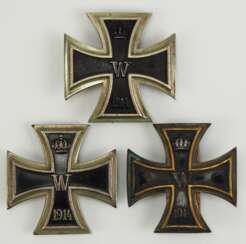 Preussen: Eisernes Kreuz, 1914, 1. Klasse - 3 Exemplare.