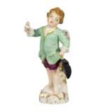 Figure Cherubin &agrave; un rendez-vous. KPM. Polychrome painting Rococo Late 19th century - photo 1
