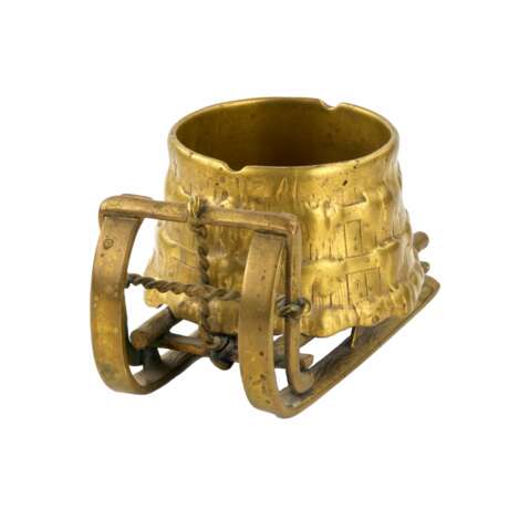Brass ashtray Water sleigh. Late 19th century Bronze and brass realism Late 19th century - photo 2