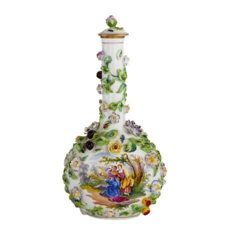Vase carafe en porcelaine avec couvercle de style neo-baroque. Dresde. Le tournant des XIXe-XXe si&egrave;cles. Porcelain Hand Painted Gilding Neo-baroque At the turn of 19th -20th century - photo 2