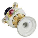 Grand vase de fleurs de salon. Ernst August Leuteritz. Meissen 19&egrave;me si&egrave;cle Porcelain Hand Painted Gilding 19th century - photo 6