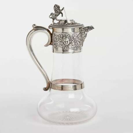 Pichet &agrave; vin en argent avec verre Horace Woodward &amp; Hugh Taylor Londres 1893. Verre Late 19th century - photo 2