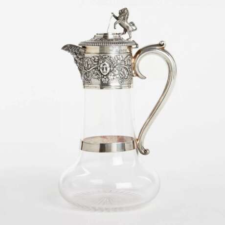 Pichet &agrave; vin en argent avec verre Horace Woodward &amp; Hugh Taylor Londres 1893. Verre Late 19th century - photo 3