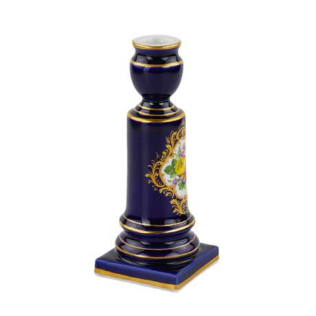 Petit bougeoir de la manufacture de porcelaine de Meissen. Porcelain Hand Painted Gilding Rococo 20th century - Foto 2