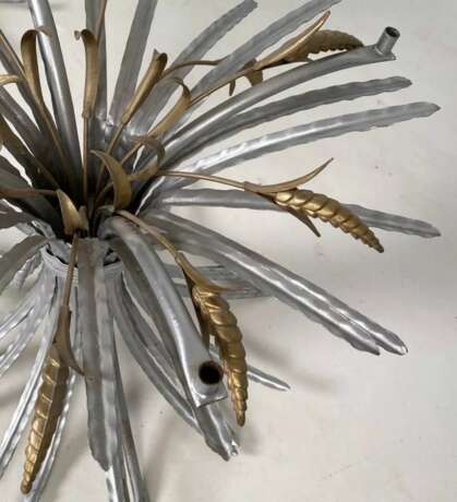 Table de gerbe de ble Coco Chanel Weizentisch Table basse des annees 1960 Metal glass 20th century - photo 5