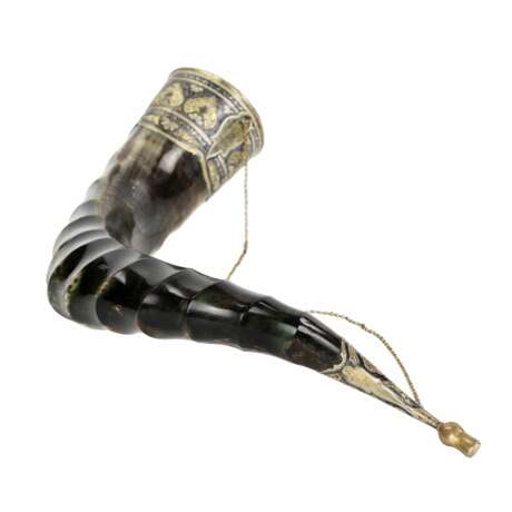 Goblet - Horn Caucasian work in a silver frame with niello and gilding. Drawing 20th century - photo 4
