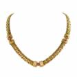 Collier italien en or 14 carats avec am&eacute;thystes. - Kauf mit einem Klick