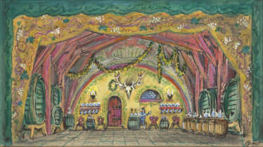 DOBUZHINSKY, MSTISLAV (1875-1957) Set Design , signed and dated 1945.