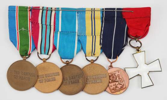 Finnland: Ordenschnalle eines Veteranen von 5 Konflikten mit 6 Auszeichnungen. - Foto 2