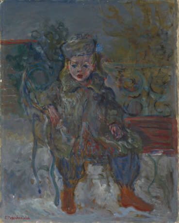 TERECHKOVITCH, CONSTANTIN (1902-1978) Girl on a Park Bench , signed. - Foto 1