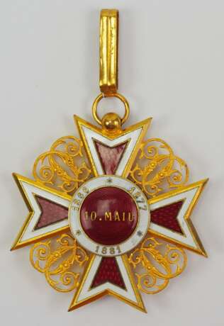 Rumänien: Orden der Krone von Rumänien, 1. Modell (1881-1932), Komturkreuz. - Foto 3