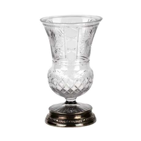 Crystal vase in silver. Silver 20th century - photo 1