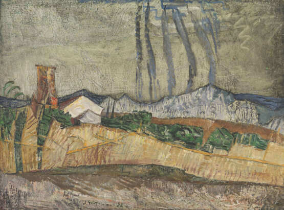 GRISHENKO, ALEXEI (1883-1977) Greece , signed and dated 1922, also further titled and dated on the backing cardboard, also further signed and numbered "N 8" on the label on the backing cardboard. - фото 1