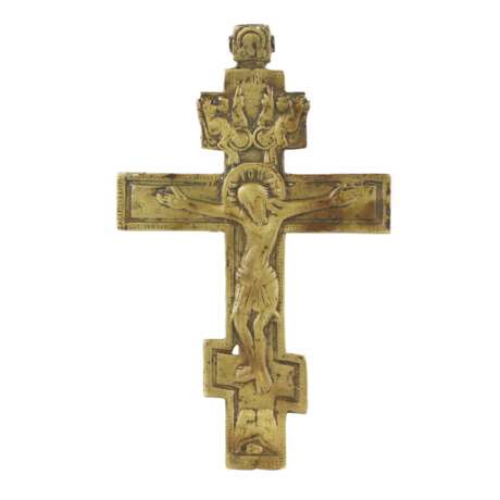 Crucifix en croix en bronze. 19&egrave;me si&egrave;cle Bronce At the turn of 19th -20th century - photo 1