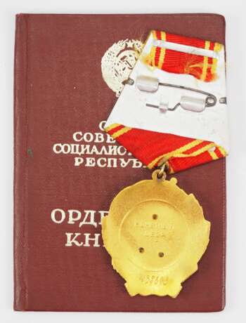 Sowjetunion: Lenin Orden, 6. Modell, 1. Typ, mit Verleihungsbuch. - Foto 2