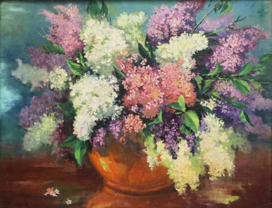 Painting Bouquet of Lilacs. 1950s. Canvas oil realism 20th century - photo 2