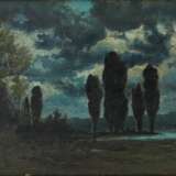 Night landscape V.I. Zarubina.Russia oil on cardboard At the turn of 19th -20th century - photo 2