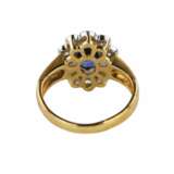 Classic 18K gold ring with sapphire and diamonds. Piccini. Italy 21st century Sapphire 21th century - photo 3