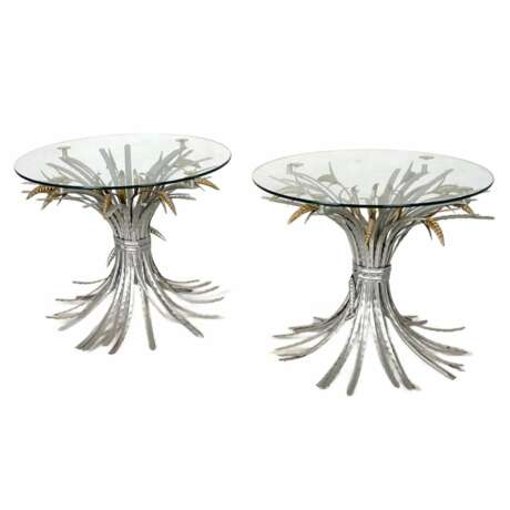 Table de gerbe de ble Coco Chanel Weizentisch Table basse des annees 1960 Metal glass 20th century - Foto 1