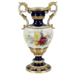 Grand vase de fleurs de salon. Ernst August Leuteritz. Meissen 19&egrave;me si&egrave;cle 