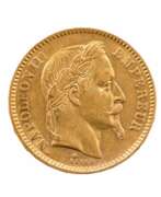 Overview. Gold coin, France, 20 francs 1864