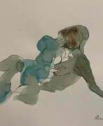 Overview. Serhiy Reznichenko, Watercolor Nude Sketch, 21st Century