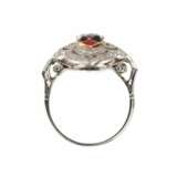 Bague en or blanc avec diamants et &eacute;mail de style Art D&eacute;co. 20i&egrave;me si&egrave;cle. Emaille 20th century - Foto 3