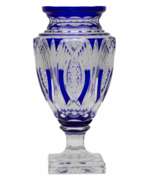 Overview. Large amphora-shaped vase of colored crystal. 