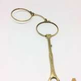 Lorgnette with leather case Gold metal Early 20th century - photo 1