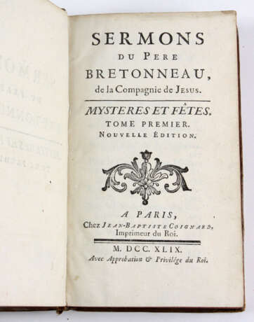 Predigten von Pater Bretonneau, v. 1749 - Foto 1
