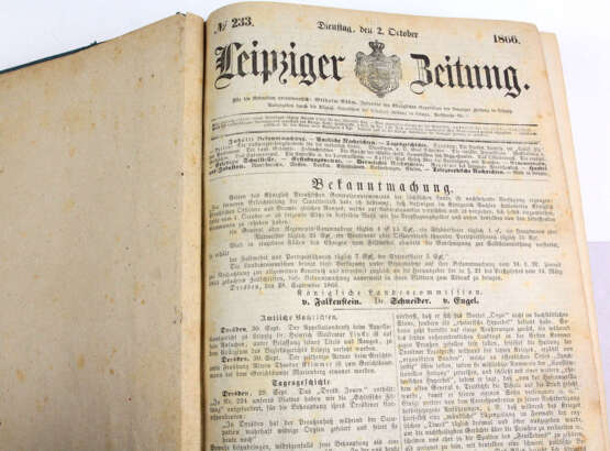 gebundene Leipziger Zeitung 1866 - photo 2