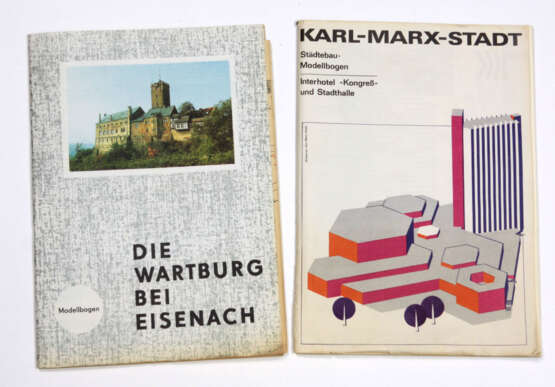 Modellbogen Stadthalle Karl-Marx-Stadt u. Wartburg - Foto 1