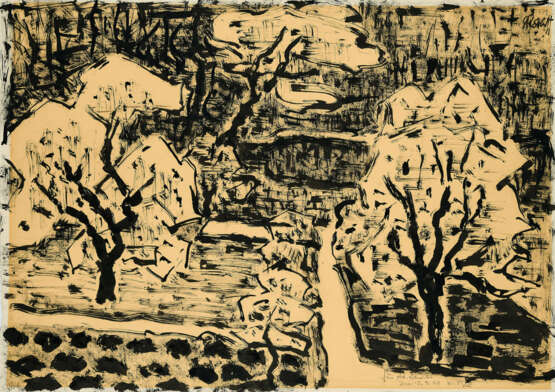 Karl Schmidt-Rottluff. Blühende Kirschbäume - Foto 1