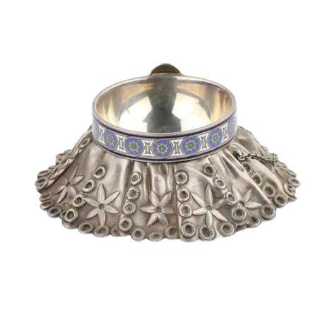 Свадебная солонка на каравай Павла Овчинникова. Москва. 1874 г. Silver 84 Cloisonné enamel Neo-Russian 19th century г. - фото 3