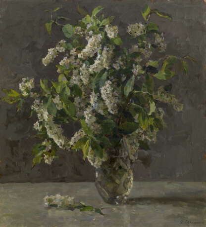 SVETLICHNAIA, OLGA (1915-1997) Bouquet of Bird Cherry , signed and dated 1967, also further signed and titled in Cyrillic on the reverse. - Foto 1