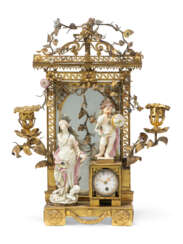 A LOUIS XVI ORMOLU AND MEISSEN PORCELAIN CLOCK