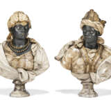 A PAIR OF ALABASTER, MARBLE, GILT-BRONZE AND PAINTED PLASTER BUSTS OF A MAN AND WOMAN - photo 2