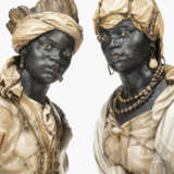 A PAIR OF ALABASTER, MARBLE, GILT-BRONZE AND PAINTED PLASTER BUSTS OF A MAN AND WOMAN - photo 3